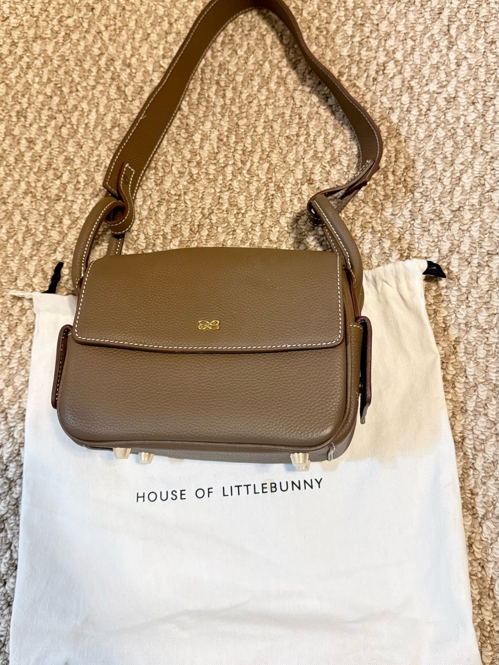 House of Littlebunny Taupe Crossbody Shoulder Bag